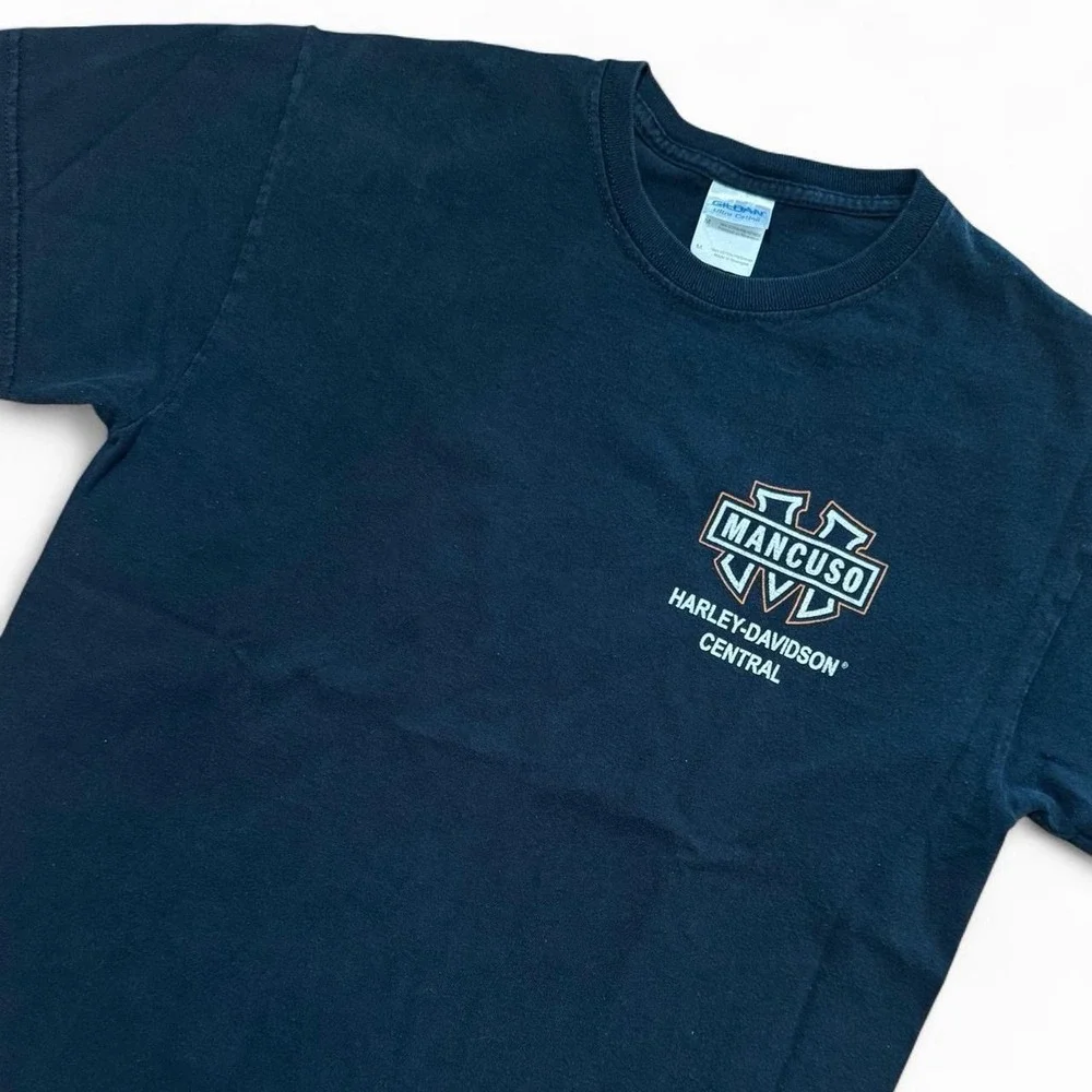 Y2K Faded Harley Davidson Mancuso Central Texas Biker Motorcycle T-shirt N - Picture 3 of 6